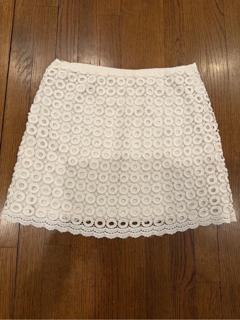 White Lace Eyelet Mini Skirt - Women's